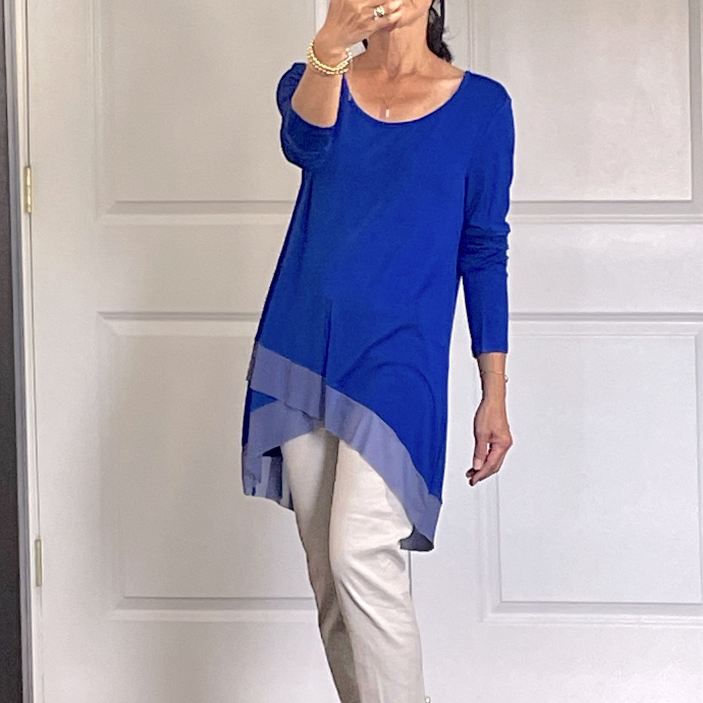 Cupio Royal Blue Viscose Top Tunic Size M NWT - Picture 1 of 10